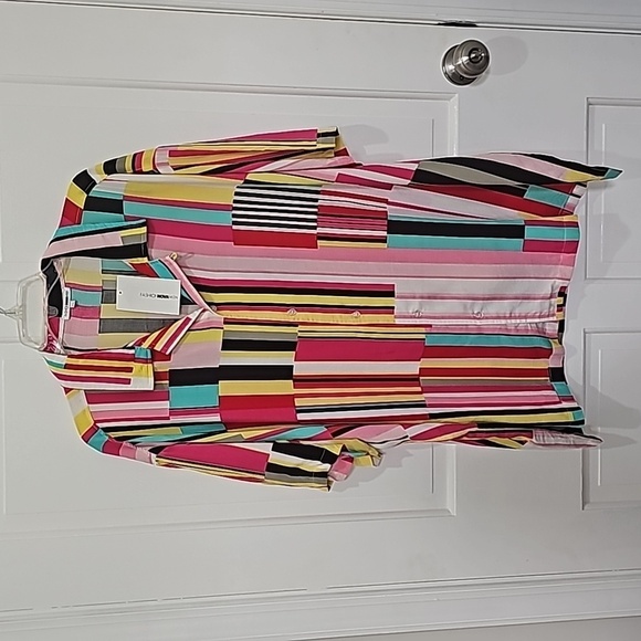 Fashion Nova MEN Striped Vision Short Sleeve Woven Top Size XXXL - Picture 4 of 11